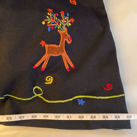 Michael Simon Lite Reindeer Midi Skirt Womens L - Picture 9 of 14